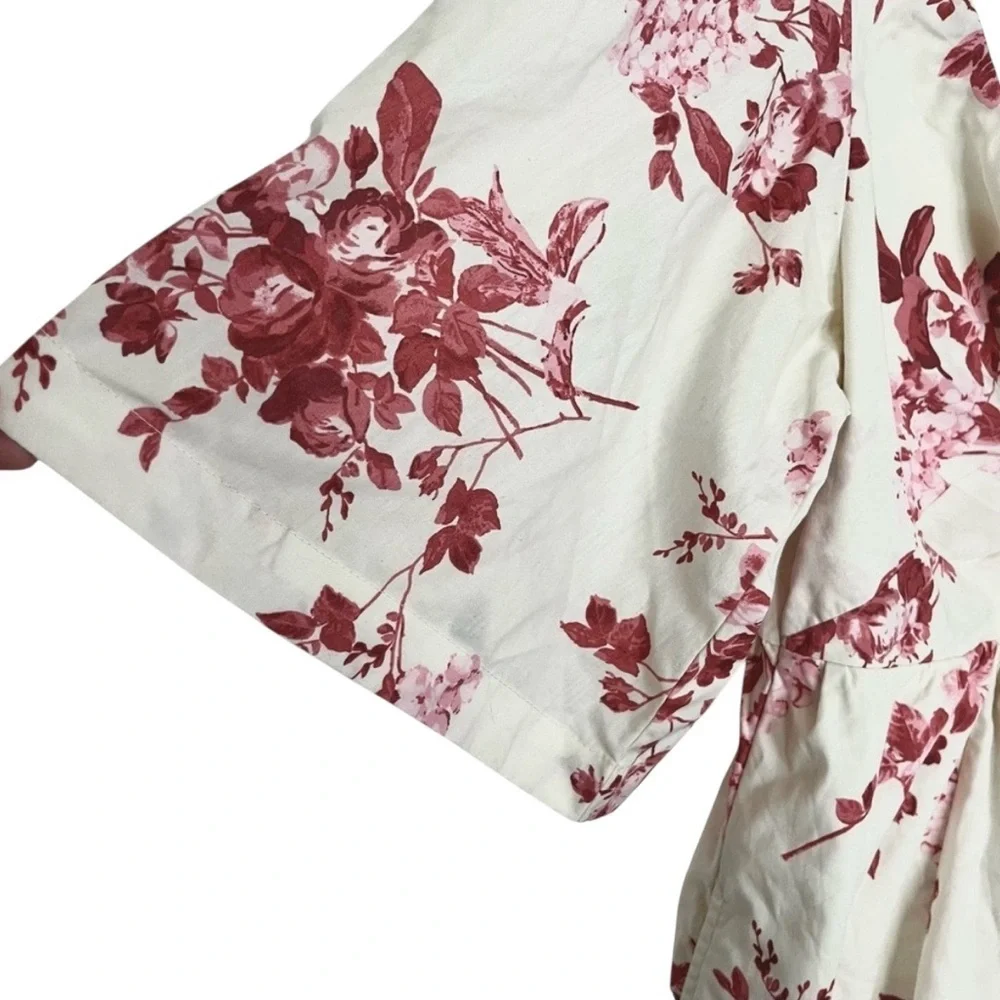 🔆 Abercrombie & Fitch Pink Floral Cutout Poplin Mini Dress - Small - Picture 4 of 7